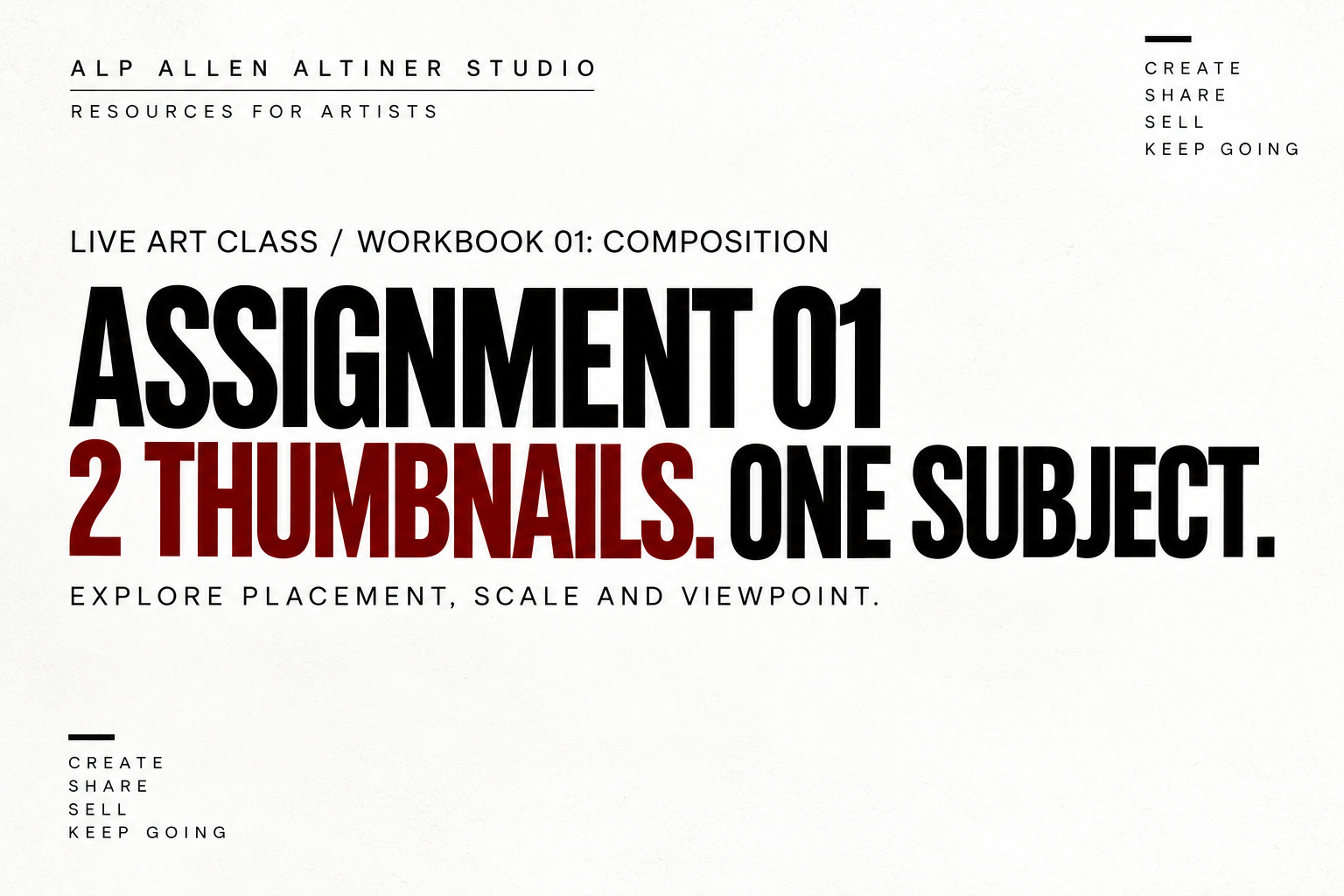 Composition Practice, Thumbnail Assignment Sheet A-02 | Alp Allen ...